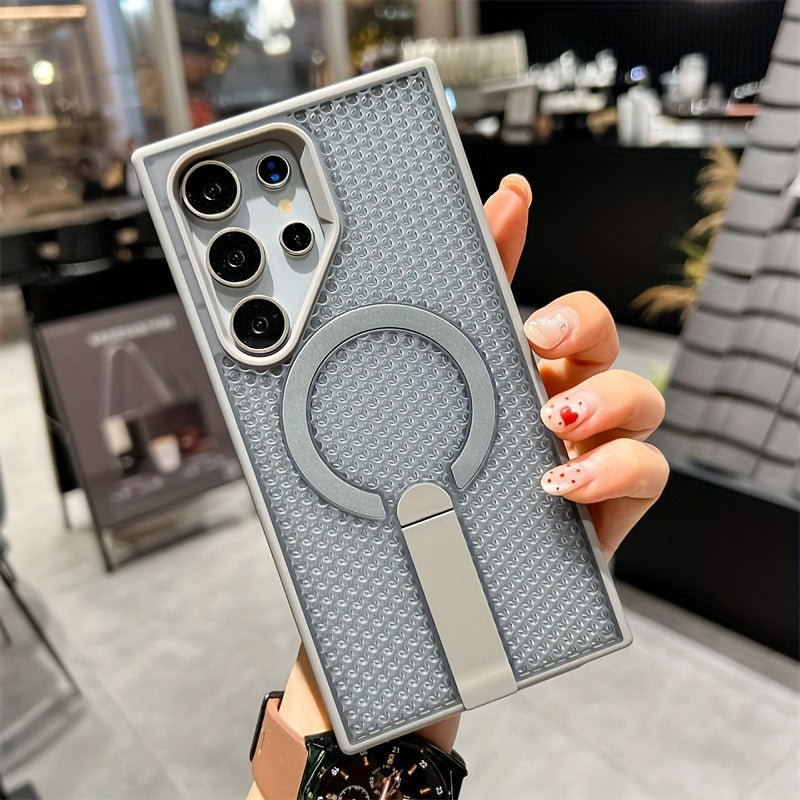 Heat Dissipation Invisible Folding Stand Magnetic Wireless Case For Samsung