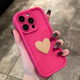 Luxury Cute 3D Love Heart Silicone Shockproof Candy Phone Case for iPhone