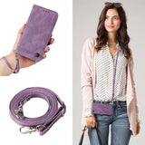 Luxury Leather Flip Crossbody Wallet Case for iPhone