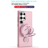 360° Swivel Stand Plating Lens Hole Magnetic Case For Samsung