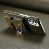 Leather with Card Holder Ring Wallet Case for Samsung