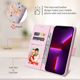 Leather Floral Design Phone Case With Card Slots For IPhone