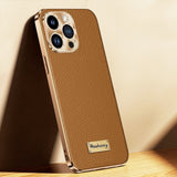 Premium Genuine Leather Shockproof Case for iPhone