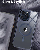 Luxury Plating Frame Magnetic Transparent Phone Case for IPhone