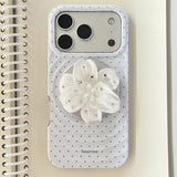 Polka-dot Lily Kickstand Magnetic Case for iPhone