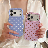Polka-Dot Scalloped-Edge Shockproof Case for iPhone