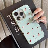 Cute Cartoon Cherry Lichee Pattern Silicone Cover for iPhone