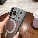 Matte Magnetic Clear Hard Case for iPhone