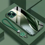 Cool Streamline Pattern Electroplated Case with Lanyard for iPhone