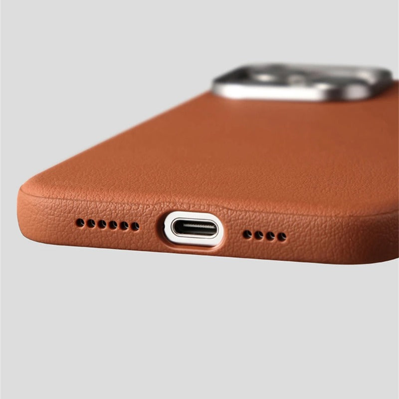 Luxury Business PU Leather Magnetic Case For iPhone