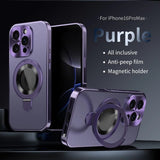 Metal Magnetic Anti-Peep Case with Kickstand for iPhone