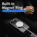 Metal Magnetic Anti-Peep Case with Kickstand for iPhone