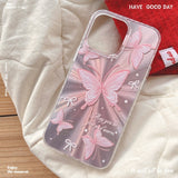Pink Butterfly Aurora Laser Phone Case for IPhone