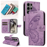 Leather Butterfly Flip Wallet Magnetic Shockproof Case for Samsung