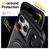 Armor Reinforced Shock‑Absorbent Case With Card Slot & Stand for iPhone