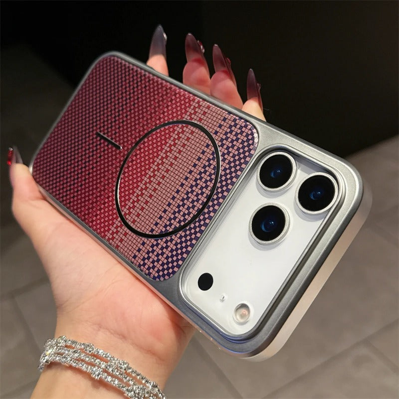 Plating Carbon Fiber Armor Magnetic Phone Case for IPhone