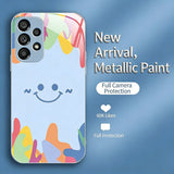 Smiling Colorful Graffiti Liquid Glass Phone Case for Samsung