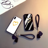 Stylish Glass Phone Case With Lanyard For Samsung
