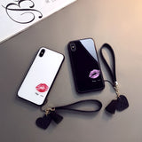 Stylish Glass Phone Case With Lanyard For Samsung