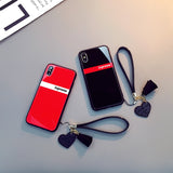 Stylish Glass Phone Case With Lanyard For Samsung