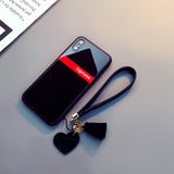 Stylish Glass Phone Case With Lanyard For Samsung