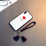 Stylish Glass Phone Case With Lanyard For Samsung