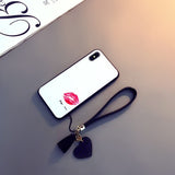 Stylish Glass Phone Case With Lanyard For Samsung