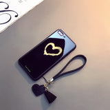Stylish Glass Phone Case With Lanyard For Samsung
