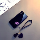 Stylish Glass Phone Case With Lanyard For Samsung