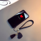 Stylish Glass Phone Case With Lanyard For Samsung
