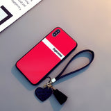 Stylish Glass Phone Case With Lanyard For Samsung