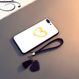 Stylish Glass Phone Case With Lanyard For Samsung