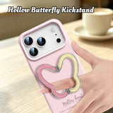 Butterfly Kickstand Liquid Silicone Shockproof Case for iPhone