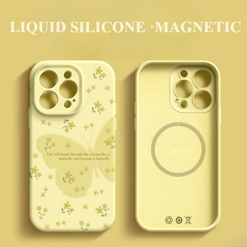 Butterfly Silicone Magnetic Phone Case For iPhone