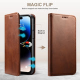 Leather Flip Wallet Phone Case For iPhone