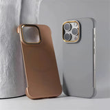 Solid Color Metal Lens Frame Slim Magnetic Case for iPhone