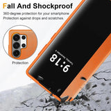 Leather LED View Flip Shockproof Case For Samsung