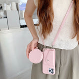 Fashion Card & Coin Pocket Crossbody Leather Case for iPhone