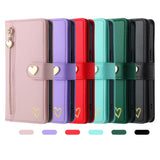 Luxury Heart-Shaped Zipper Flap Wallet Phone Case for iPhone