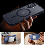 Magnetic Armor Shockproof Matte Translucent Case for iPhone