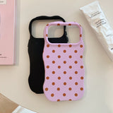 Polka-Dot Scalloped-Edge Shockproof Case for iPhone