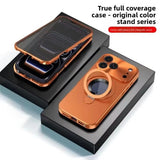 Metal Magnetic Anti-Peep Case with Kickstand for iPhone