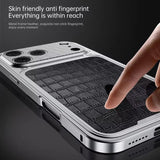 Crocodile Texture Metal Magnetic Shockproof Case for iPhone