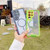 Contrast Color Magnetic Shockproof Transparent Hard Case For Samsung