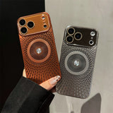 Hollowed-Out Heat-Dissipating Electroplated Magnetic Hard Case for IPhone