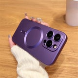 Silicone Glass Lens Magnetic Wireless Charge Case for iPhone