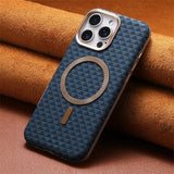 Luxury Leather Carbon Fiber Texture Magnetic Shockproof Phone Case for iPhone