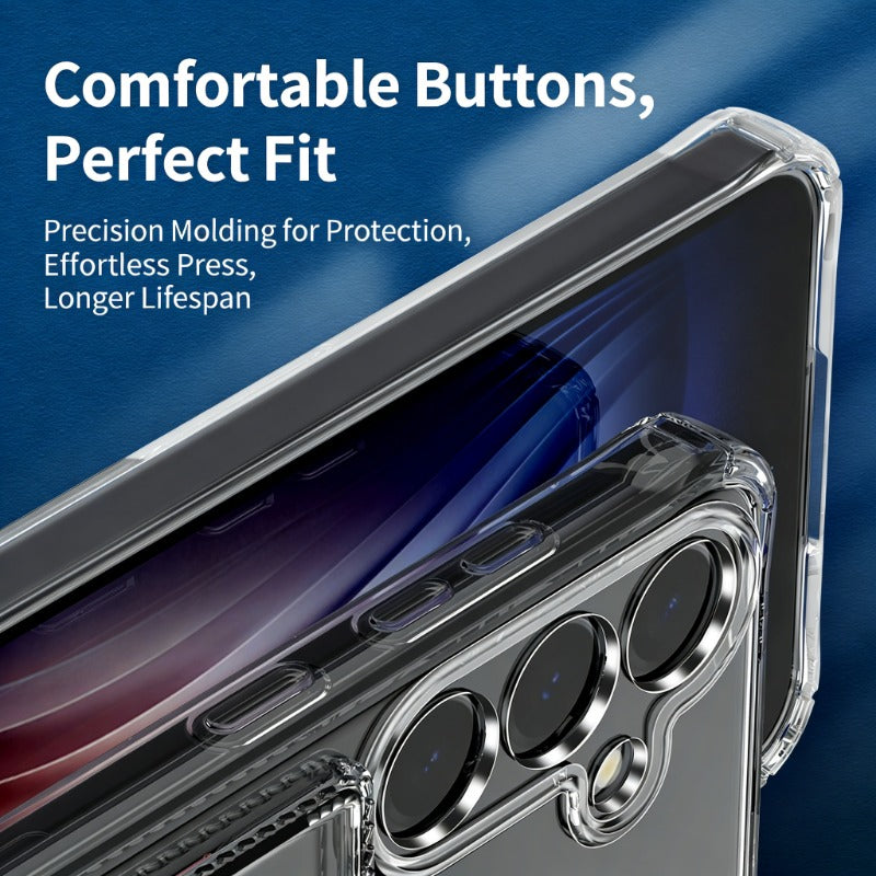 Transparent Side-Mounted Card Slot Protective Phone Case for Samsung