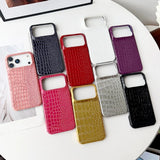 Solid Color Glossy Crocodile Skin Pattern Shockproof Phone Case for iPhone