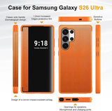 Leather LED View Flip Shockproof Case For Samsung